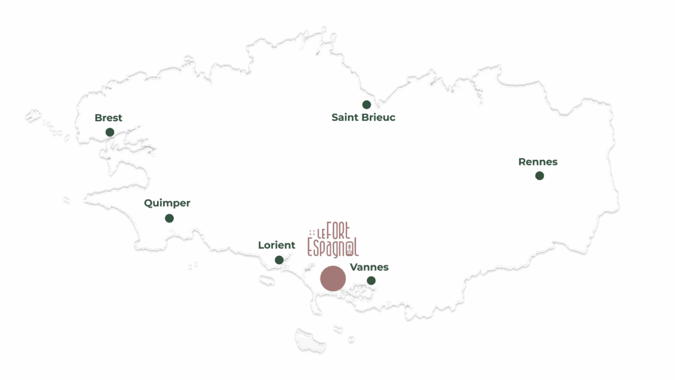 Carte des villes de Bretagne, France